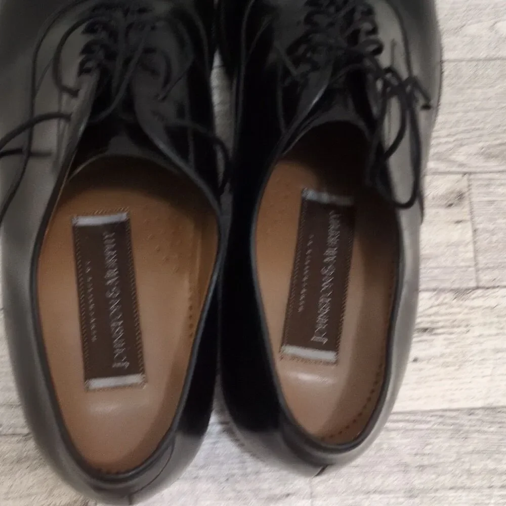 Johnston & Murphy Men's Black Leather Cap Toe Oxford Dress Shoes 10 D/B 22-2981